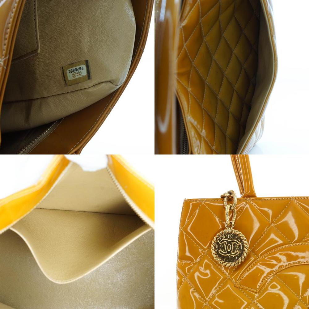 Auth Chanel Hand Bag Enamel Yellow #26809C46 - Picture 10 of 15